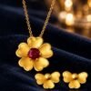 Floral Orbit — دلاية وأقراط ذهبية CAD